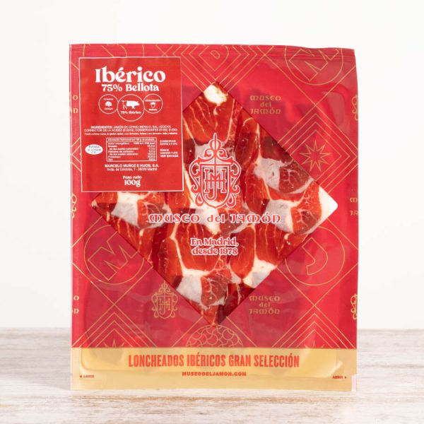 Jamón ibérico 75% bellota en blister de 100g del Museo del Jamón