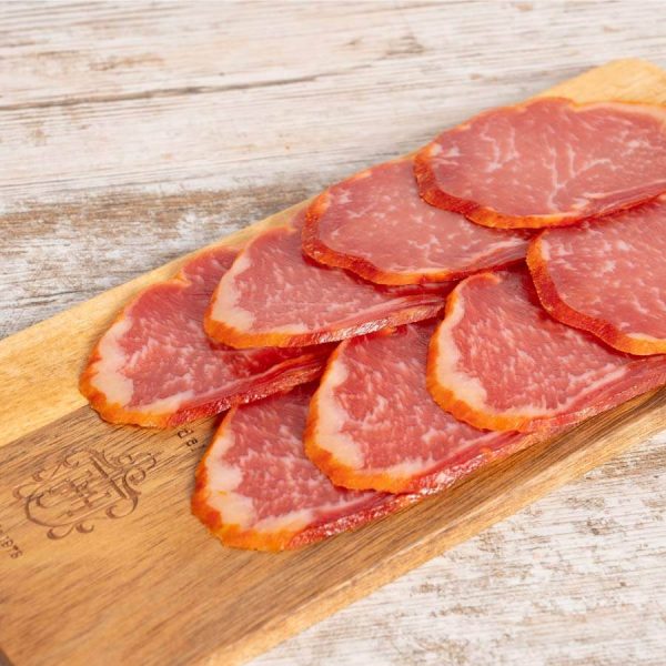 Lonchas de lomo ibérico de cebo del Museo del Jamón